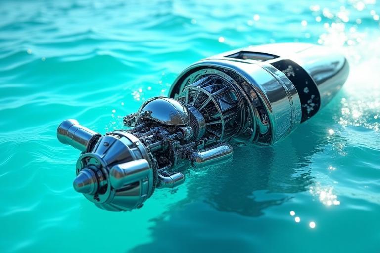 Hybrid Yachtmotor vor türkisfarbenem Wasser
